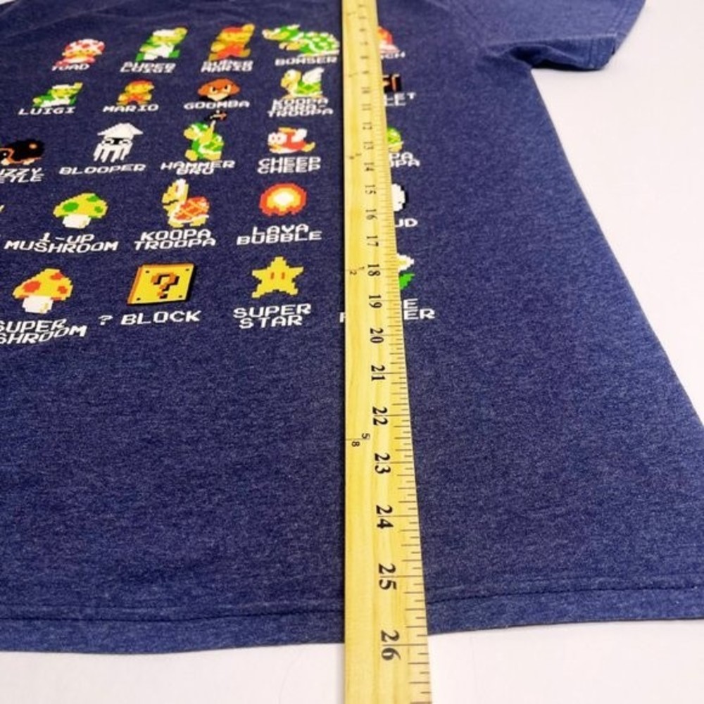 Nintendo Super Mario Bros Character Guide T-shirt Navy Blue Size Medium - Picture 6 of 8